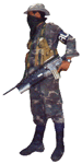 Miembro de las Autodefensas con M-16 y lanzagranadas